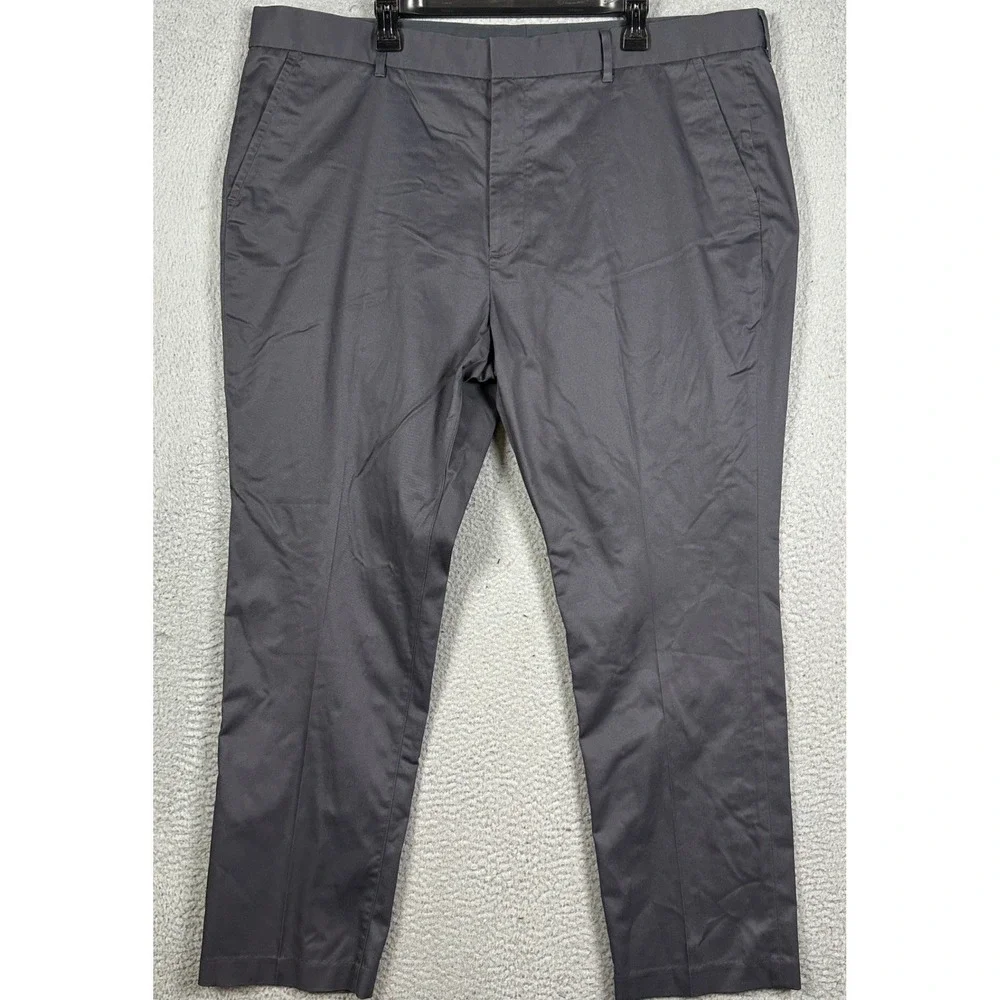 NEW Bonobos Pants Mens 44X30 Dark Gray Slim Fit Chinos Stretch Flat Front Casual